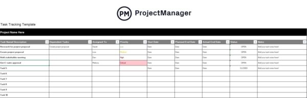 Free task tracking template