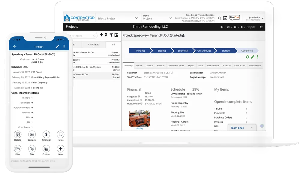 Contractor Foreman mobile app makes it one of the best Buildertrend alternatives for job site management